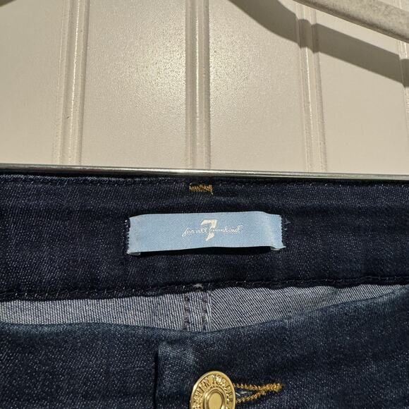 7 For All Mankind Kimmie Straight Leg Jeans Indigo Size 33 - Picture 4 of 7